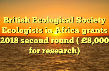 Grants For Ecologists In Africa 2018