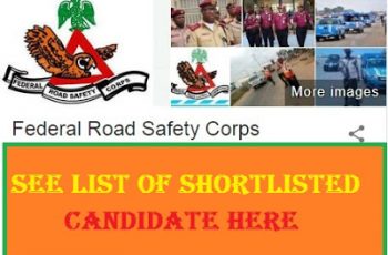 Federal Road Safety Corps (FRSC) Shortlisted Candidates 2018